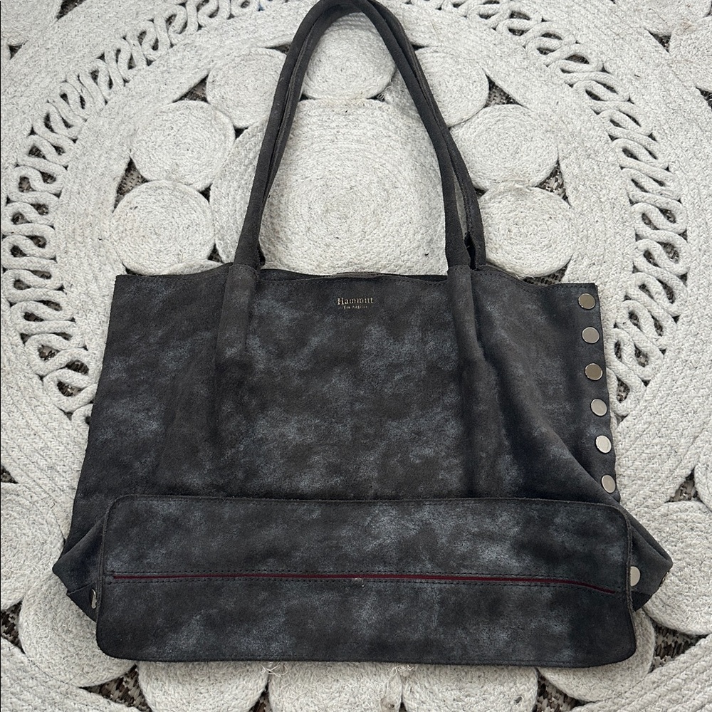 Hammitt OLIVER tote blue gray silver suede bag like new - Picture 6 of 7